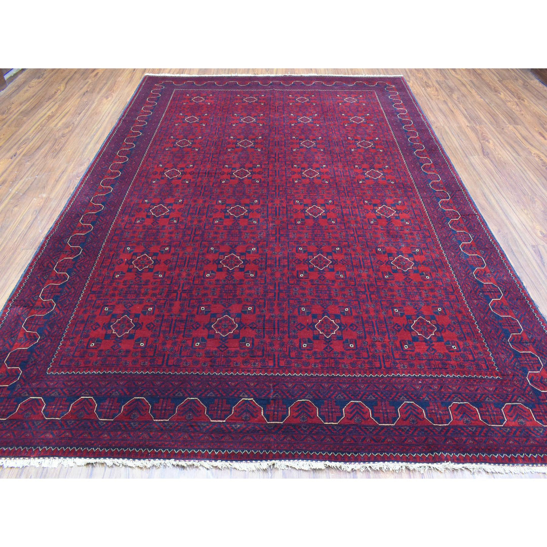 8'1" x 11'2" New Hand Knotted Red Wool Rectangle Oriental Rug - MOA10272855