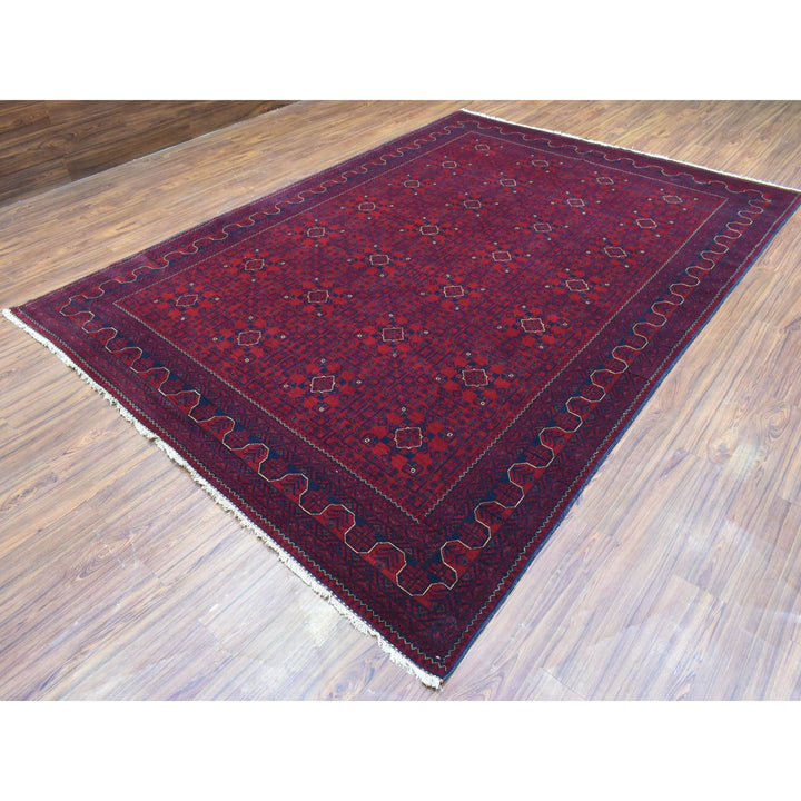 8'1" x 11'2" New Hand Knotted Red Wool Rectangle Oriental Rug - MOA10272855