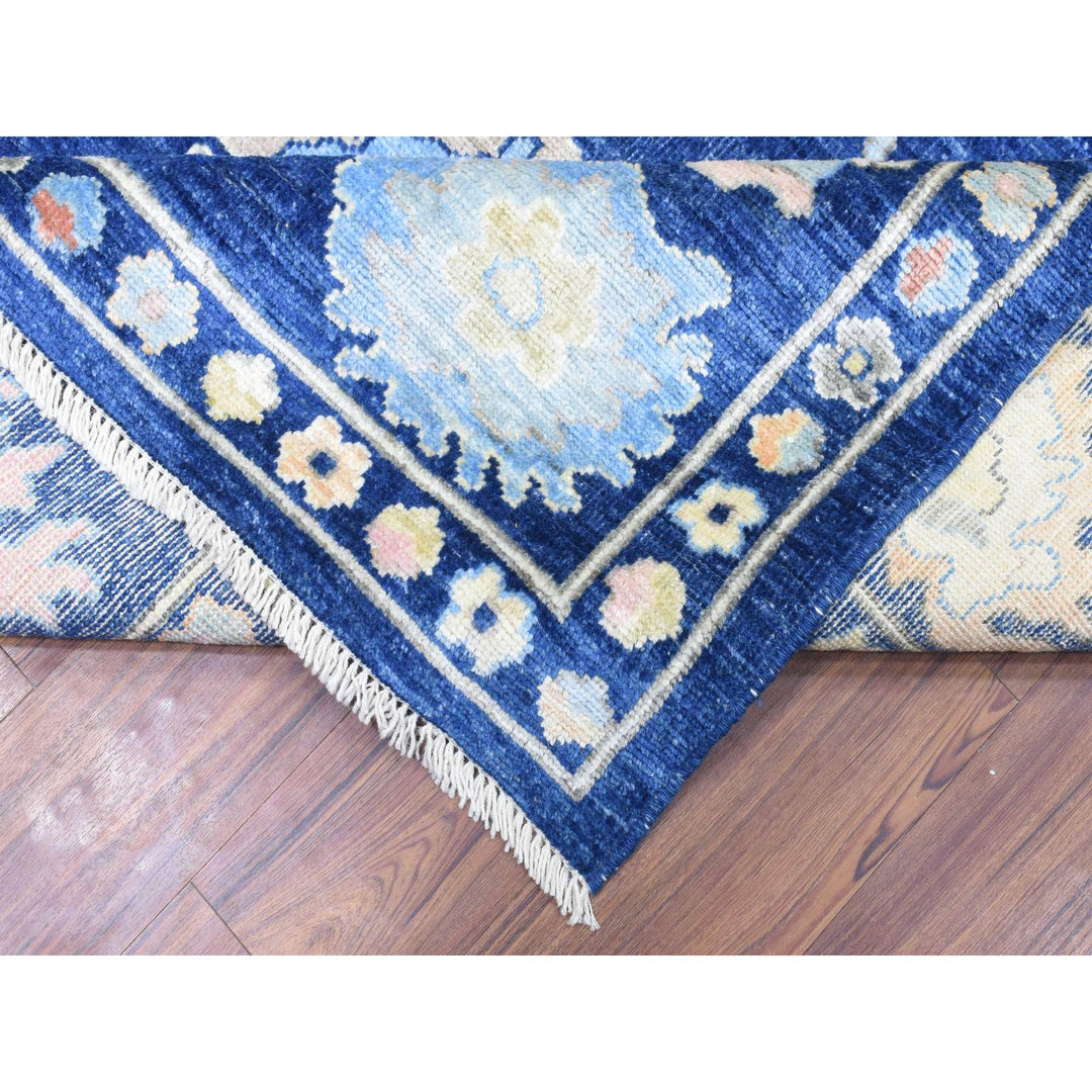 9'2" x 11'5" New Hand Knotted Blue Wool Rectangle Oriental Rug - MOA10272867