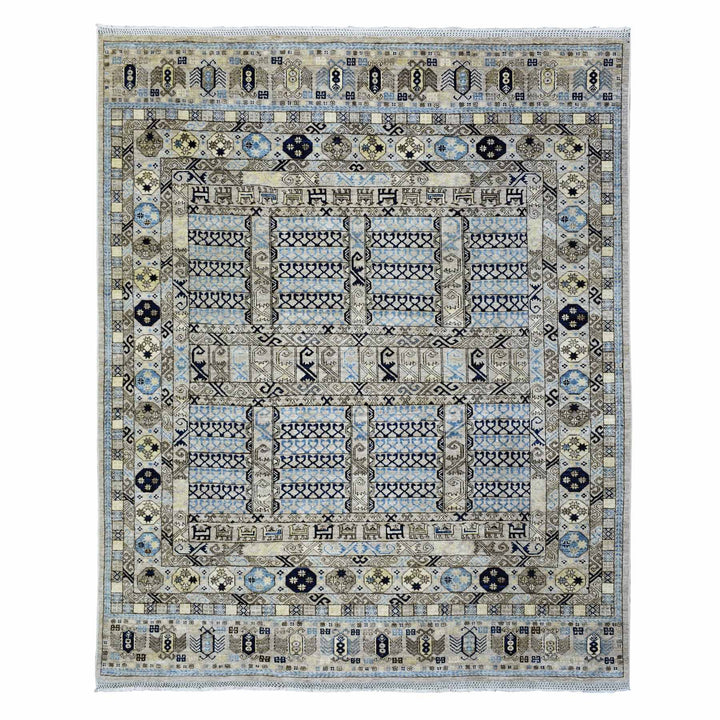 8'0" x 9'9" New Hand Knotted Beige Wool Rectangle Oriental Rug - MOA10272884