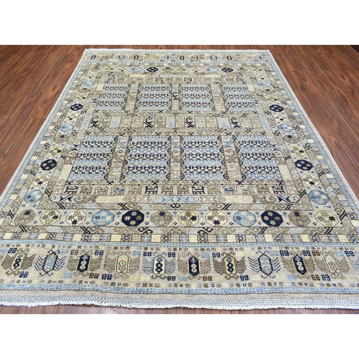 8'0" x 9'9" New Hand Knotted Beige Wool Rectangle Oriental Rug - MOA10272884