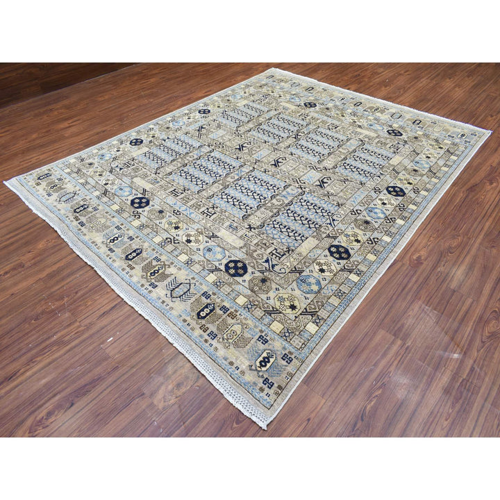 8'0" x 9'9" New Hand Knotted Beige Wool Rectangle Oriental Rug - MOA10272884