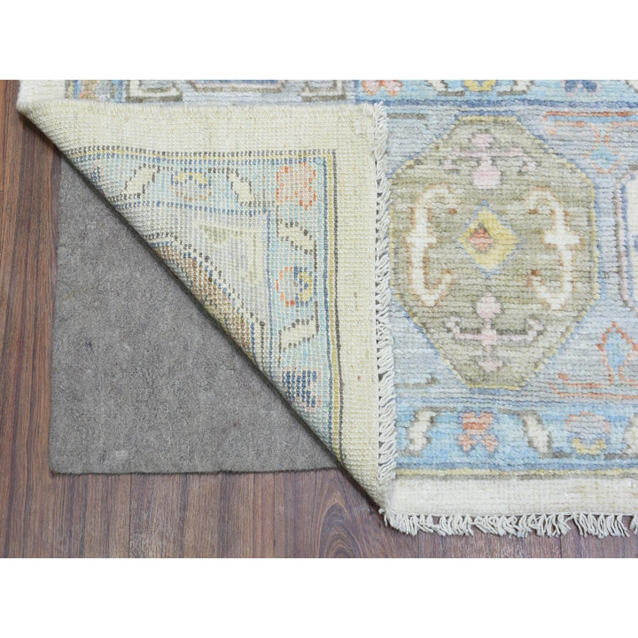 8'10" x 11'7" New Hand Knotted Blue Wool Rectangle Oriental Rug - MOA10272890