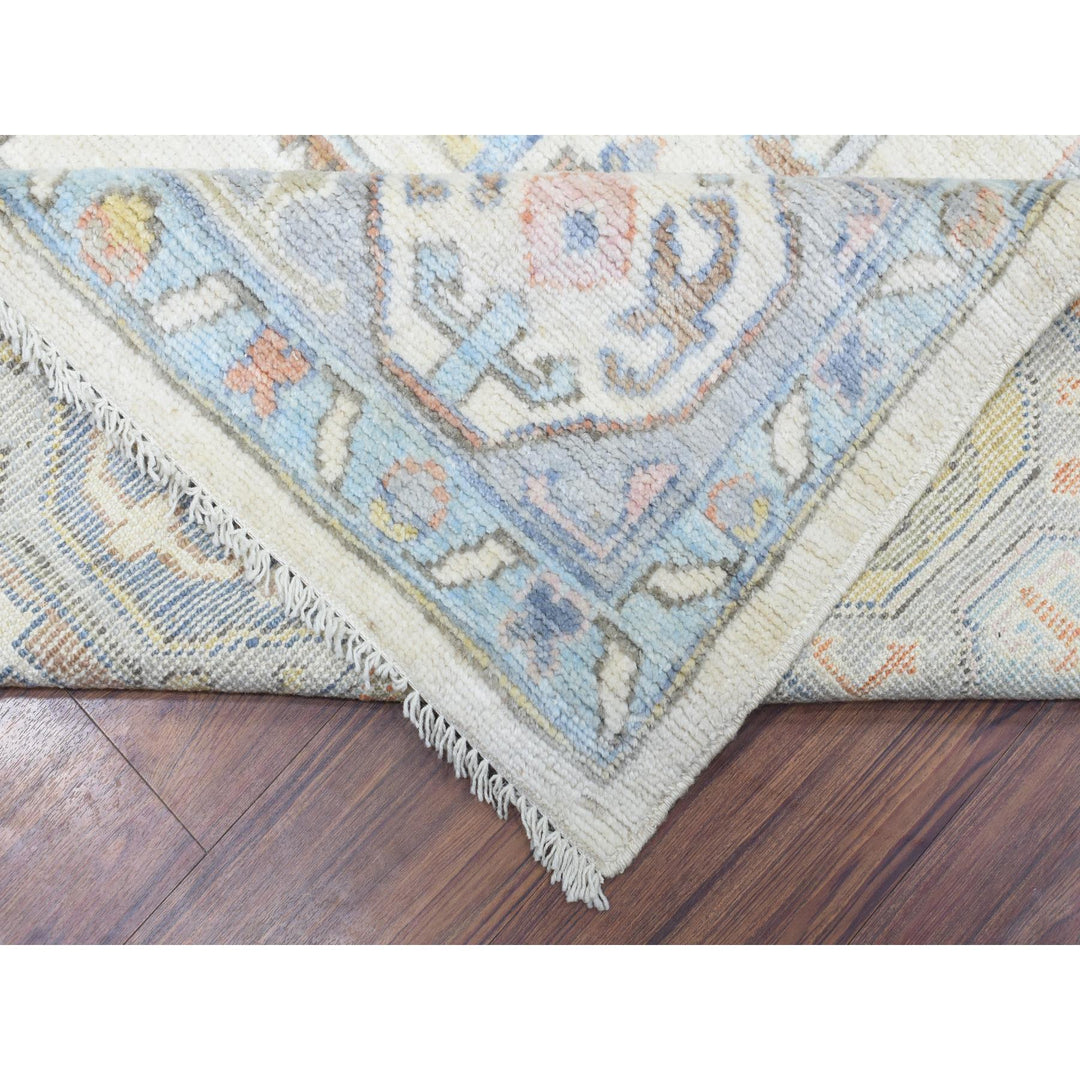 8'10" x 11'7" New Hand Knotted Blue Wool Rectangle Oriental Rug - MOA10272890