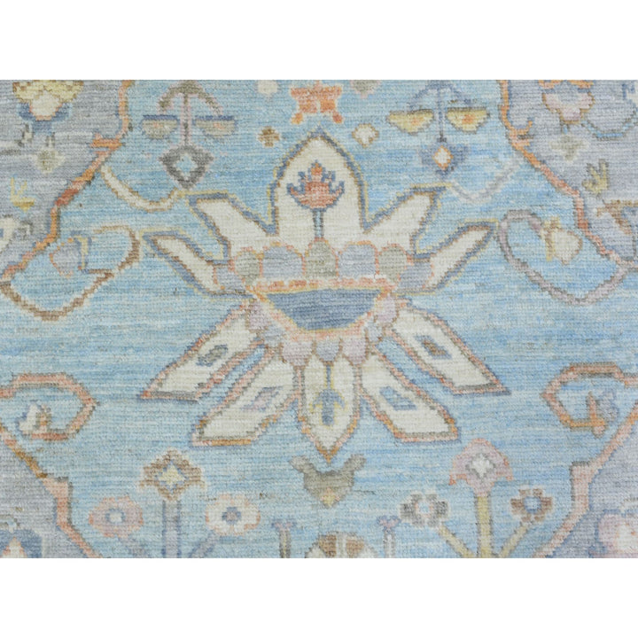 8'10" x 11'7" New Hand Knotted Blue Wool Rectangle Oriental Rug - MOA10272890