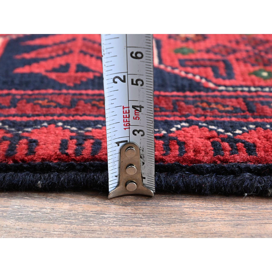 3'3" x 4'10" New Hand Knotted Red Wool Rectangle Oriental Rug - MOA102728