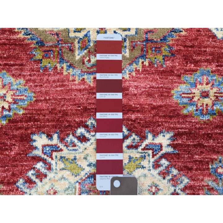 3'1" x 11'0" New Hand Knotted Red Wool Runner Oriental Rug - MOA10272910