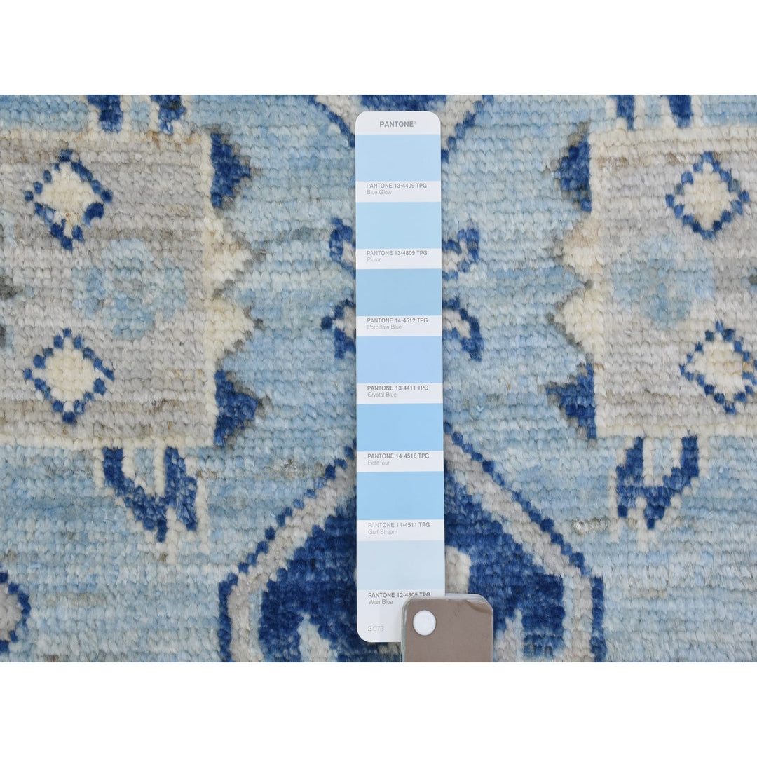 4'0" x 5'9" New Hand Knotted Blue Wool Rectangle Oriental Rug - MOA10272923