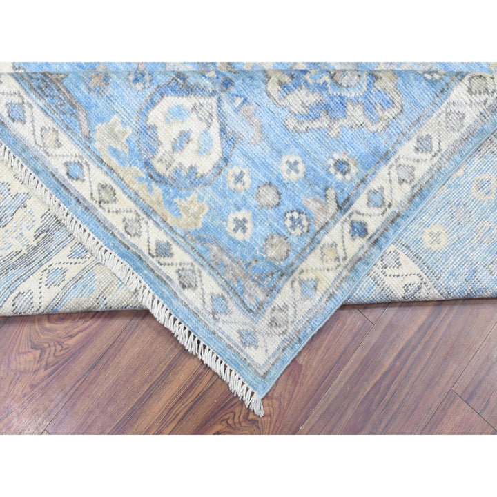 8'1" x 10'1" New Hand Knotted Blue Wool Rectangle Oriental Rug - MOA10272936