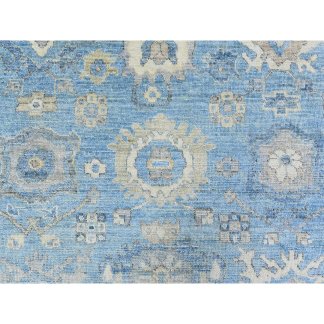 8'1" x 10'1" New Hand Knotted Blue Wool Rectangle Oriental Rug - MOA10272936