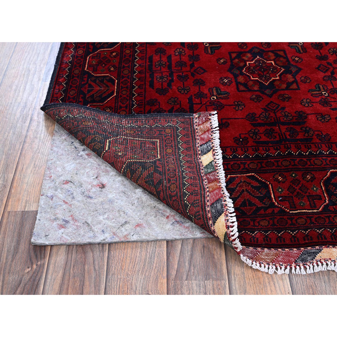 3'3" x 5'1" New Hand Knotted Red Wool Rectangle Oriental Rug - MOA102729