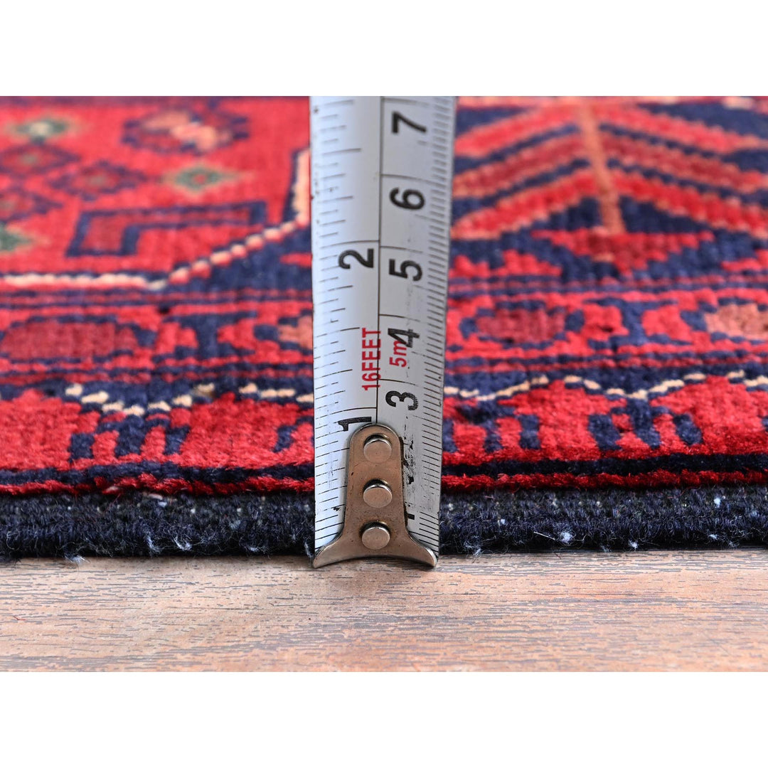 3'3" x 5'1" New Hand Knotted Red Wool Rectangle Oriental Rug - MOA102729