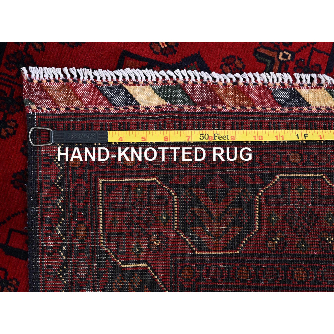 3'3" x 5'1" New Hand Knotted Red Wool Rectangle Oriental Rug - MOA102729