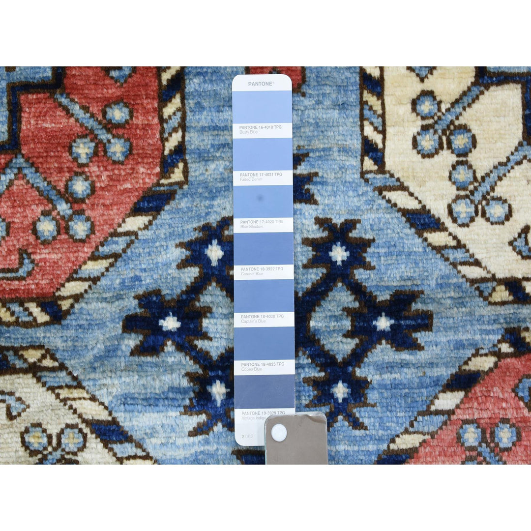 4'0" x 11'8" New Hand Knotted Blue Wool Runner Oriental Rug - MOA10273016