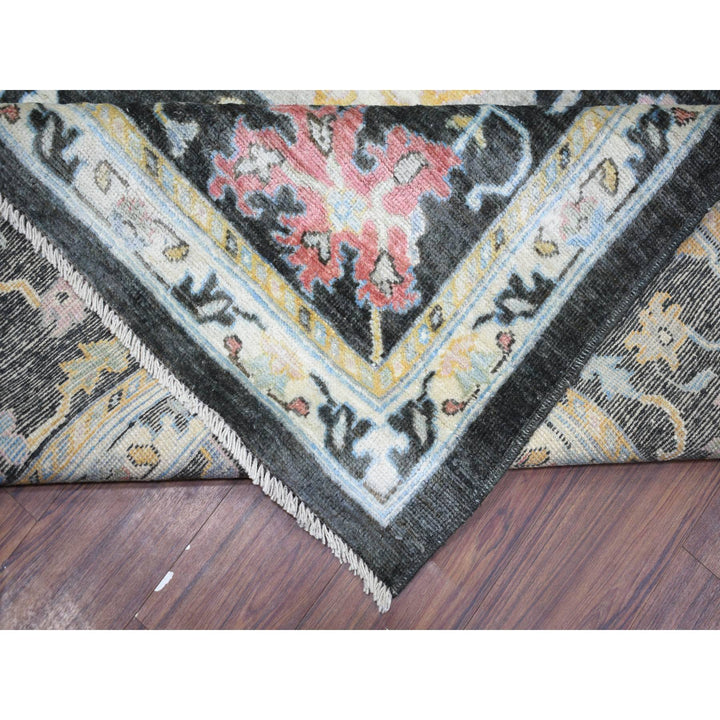 11'9" x 17'7" New Hand Knotted Black Wool Rectangle Oriental Rug - MOA10273022