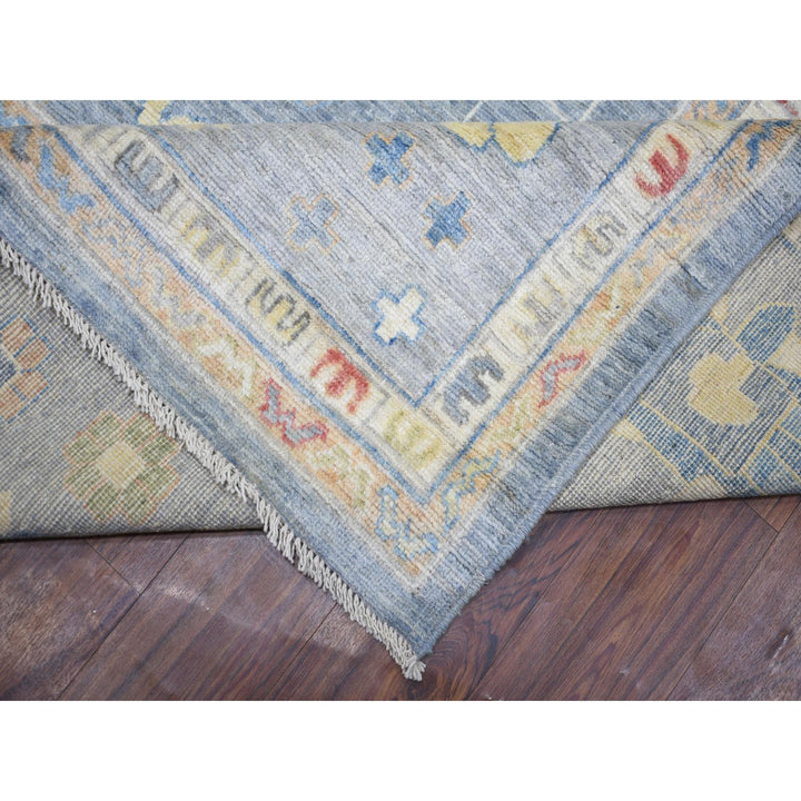 11'10" x 16'0" New Hand Knotted Blue Wool Rectangle Oriental Rug - MOA10273028