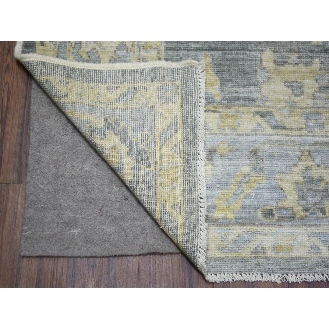 6'2" x 8'9" New Hand Knotted Grey Wool Rectangle Oriental Rug - MOA10273033