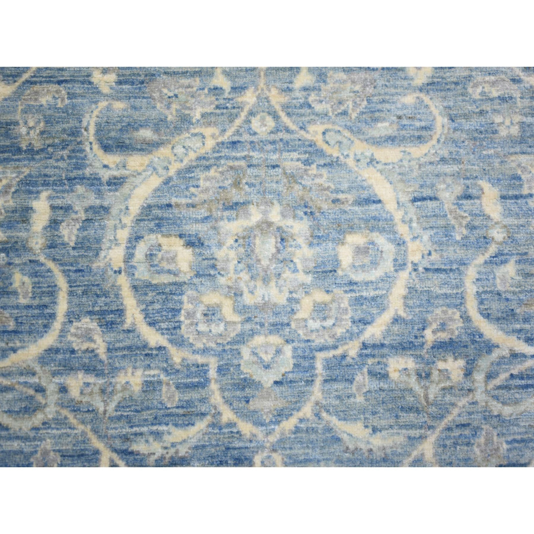 8'0" x 9'9" New Hand Knotted Blue Wool Rectangle Oriental Rug - MOA10273051