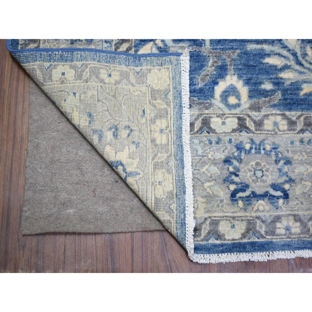 5'10" x 9'1" New Hand Knotted Blue Wool Rectangle Oriental Rug - MOA10273056