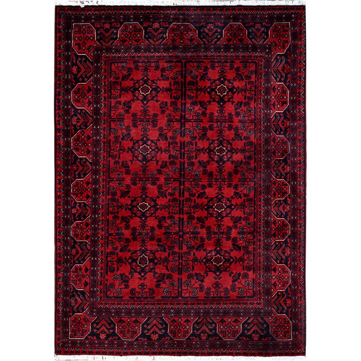 3'5" x 4'10" New Hand Knotted Red Wool Rectangle Oriental Rug - MOA102730