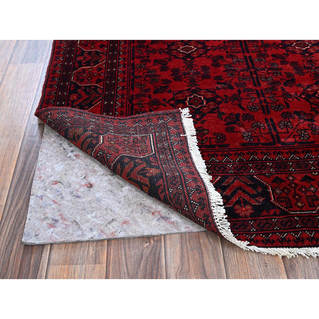 3'5" x 4'10" New Hand Knotted Red Wool Rectangle Oriental Rug - MOA102730