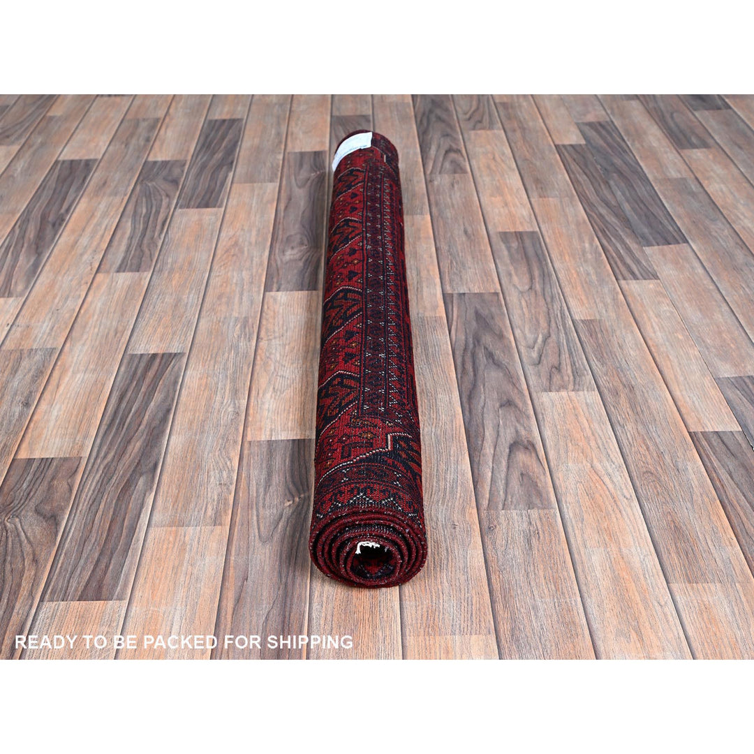 3'5" x 4'10" New Hand Knotted Red Wool Rectangle Oriental Rug - MOA102730