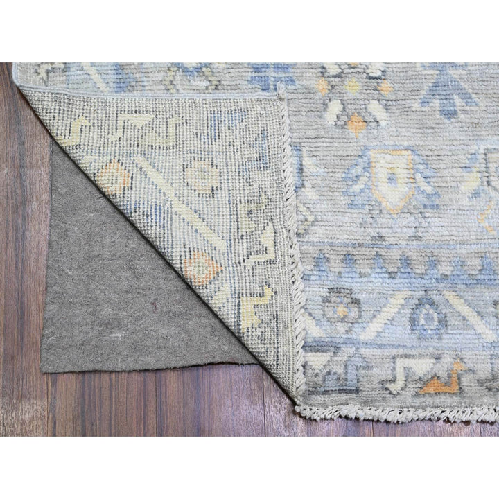 6'0" x 8'6" New Hand Knotted Grey Wool Rectangle Oriental Rug - MOA10273100