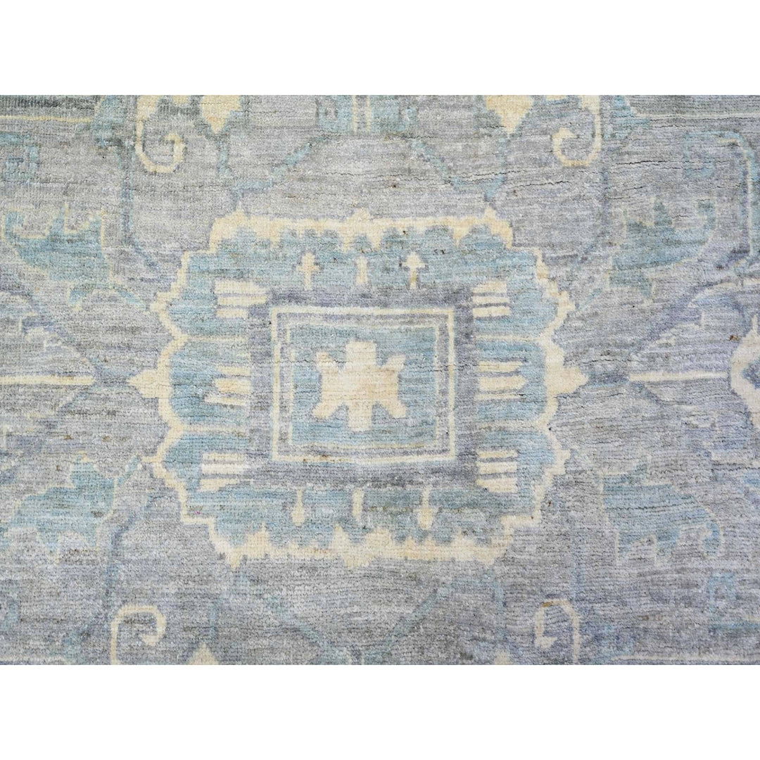 9'9" x 13'5" New Hand Knotted Grey Wool Rectangle Oriental Rug - MOA10273128