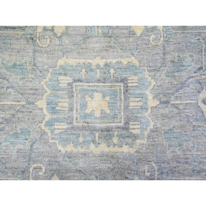 9'9" x 13'5" New Hand Knotted Grey Wool Rectangle Oriental Rug - MOA10273128