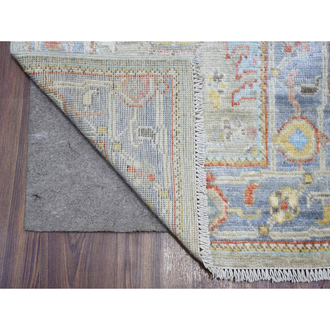 2'4" x 19'8" New Hand Knotted Grey Wool Runner Oriental Rug - MOA10273175