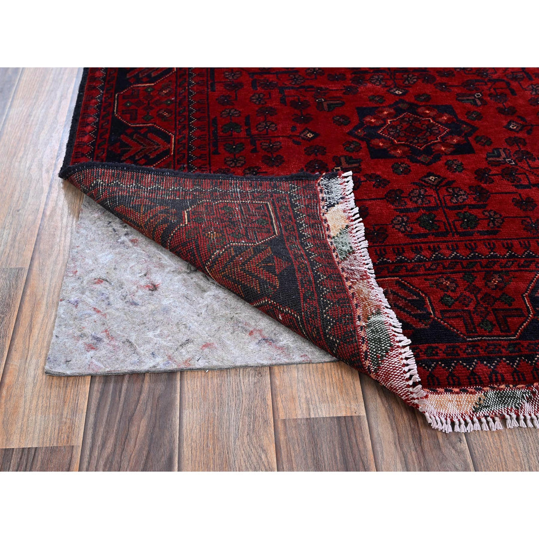 3'5" x 4'9" New Hand Knotted Red Wool Rectangle Oriental Rug - MOA102731