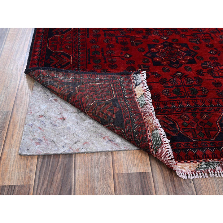 3'5" x 4'9" New Hand Knotted Red Wool Rectangle Oriental Rug - MOA102731