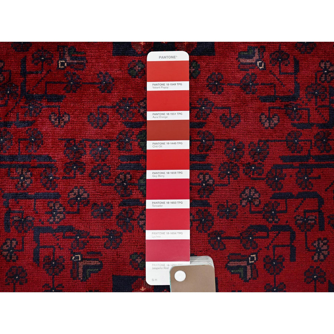 3'5" x 4'9" New Hand Knotted Red Wool Rectangle Oriental Rug - MOA102731