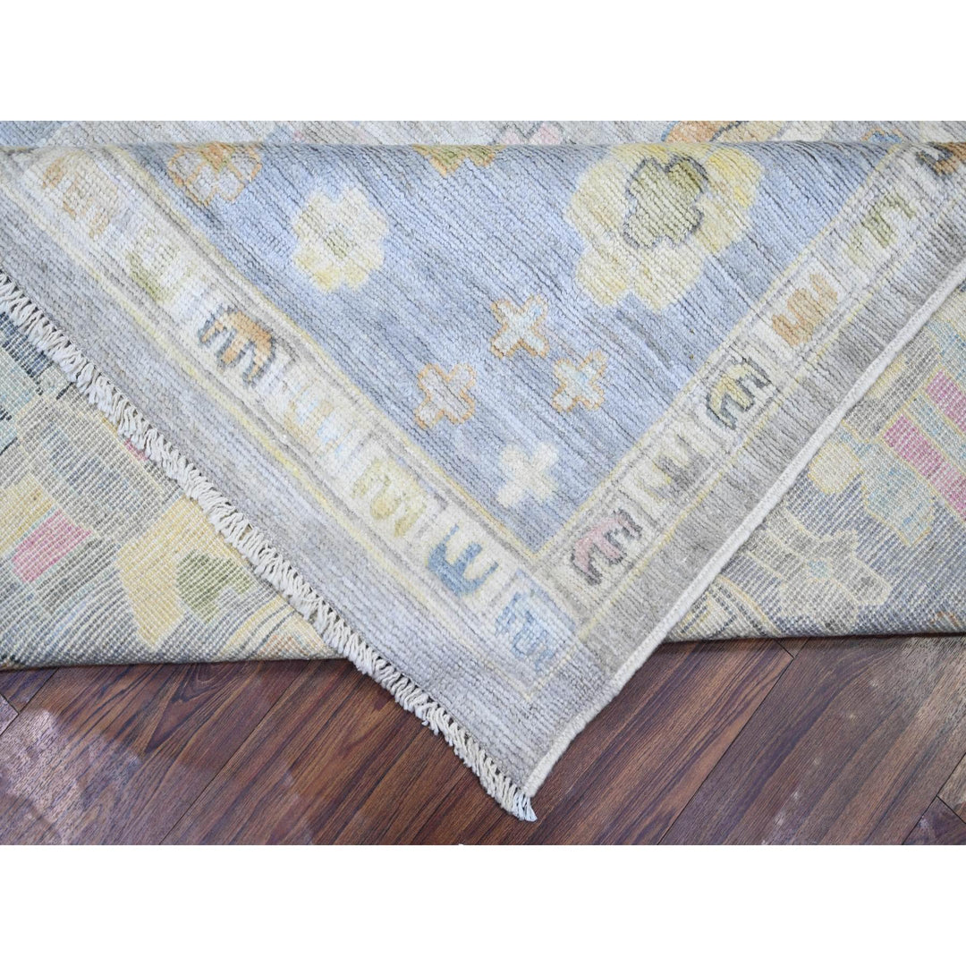 9'9" x 9'9" New Hand Knotted Grey Wool Square Oriental Rug - MOA10273214