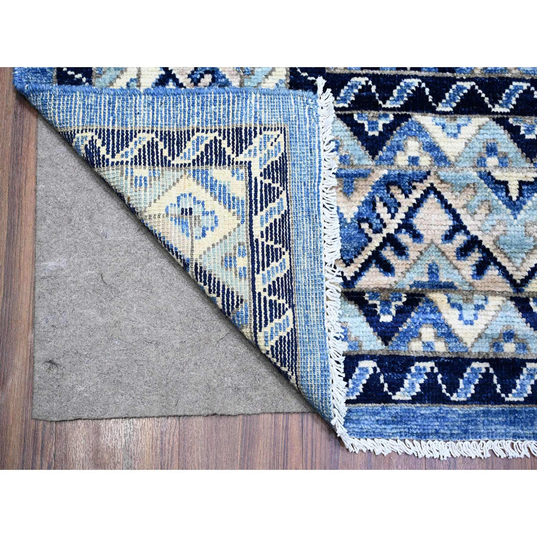 8'9" x 11'9" New Hand Knotted Blue Wool Rectangle Oriental Rug - MOA10273264