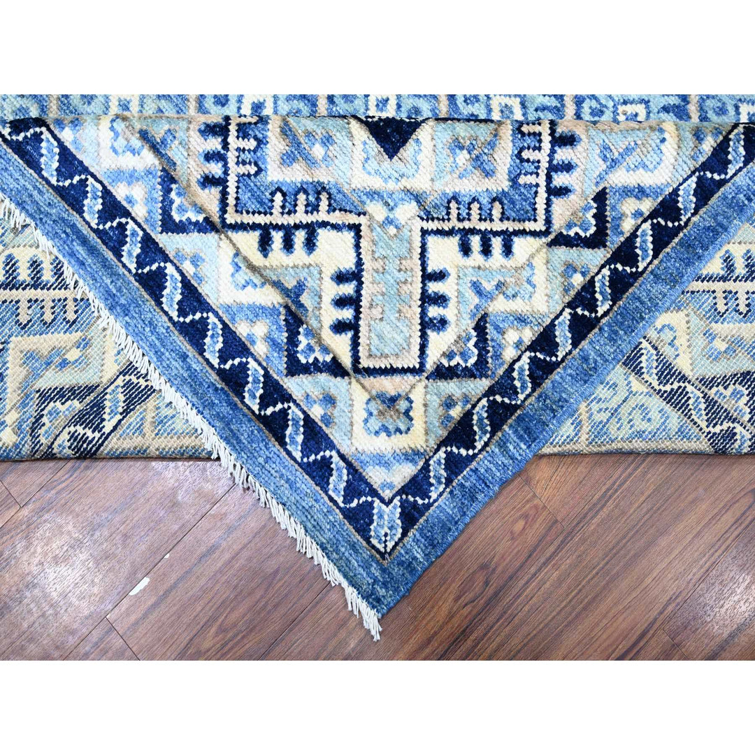 8'9" x 11'9" New Hand Knotted Blue Wool Rectangle Oriental Rug - MOA10273264