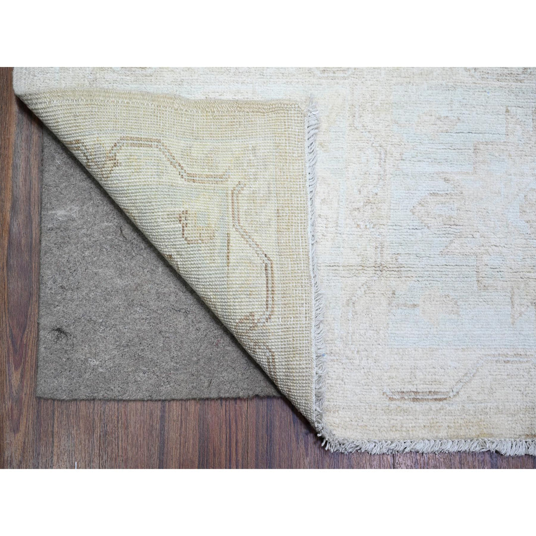 8'0" x 9'8" New Hand Knotted Ivory Wool Rectangle Oriental Rug - MOA10273278