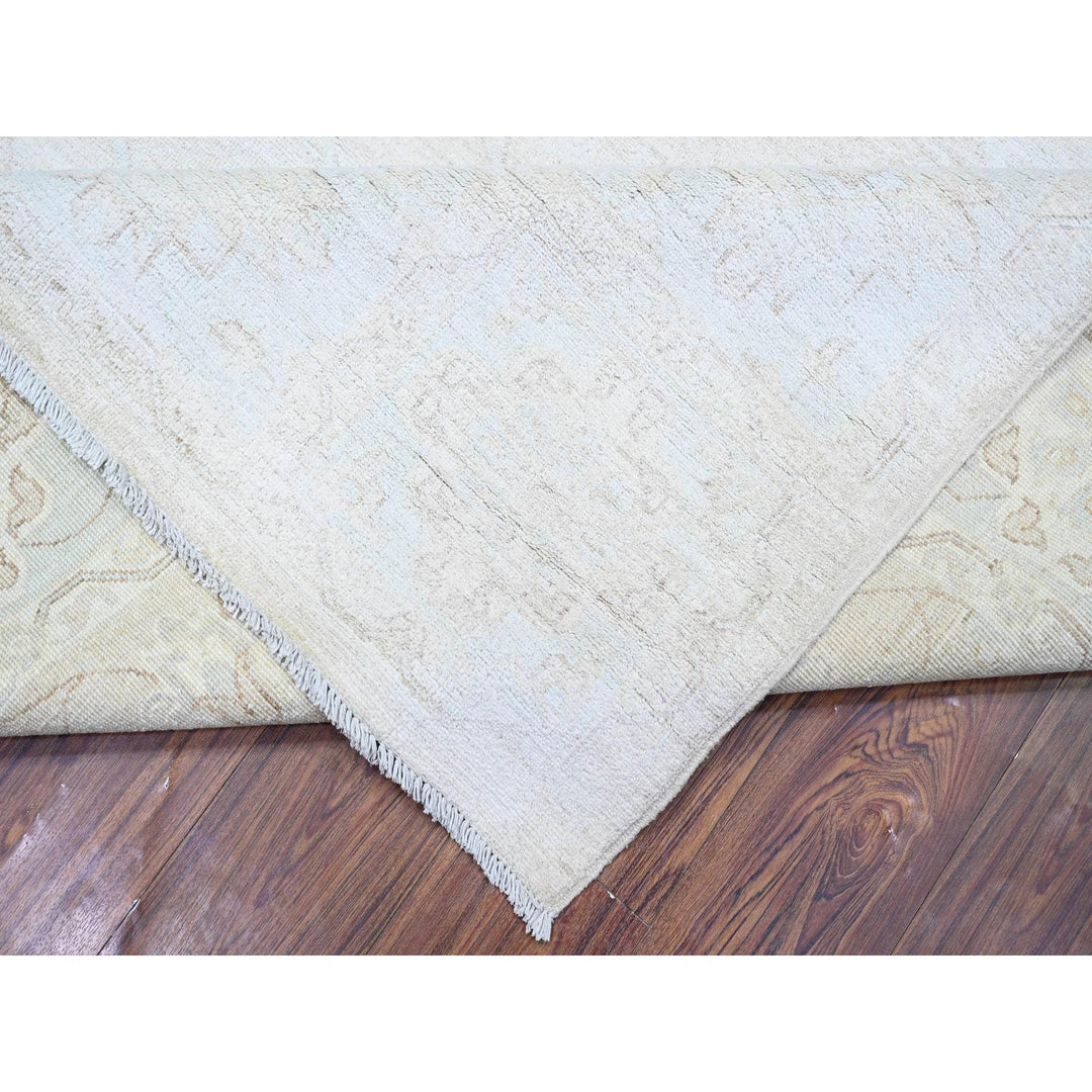 8'0" x 9'8" New Hand Knotted Ivory Wool Rectangle Oriental Rug - MOA10273278