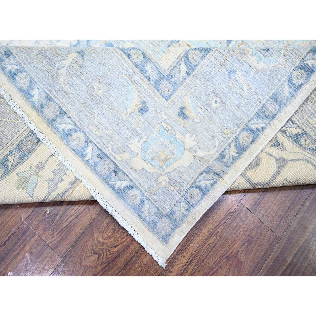 7'10" x 9'7" New Hand Knotted Ivory Wool Rectangle Oriental Rug - MOA10273279