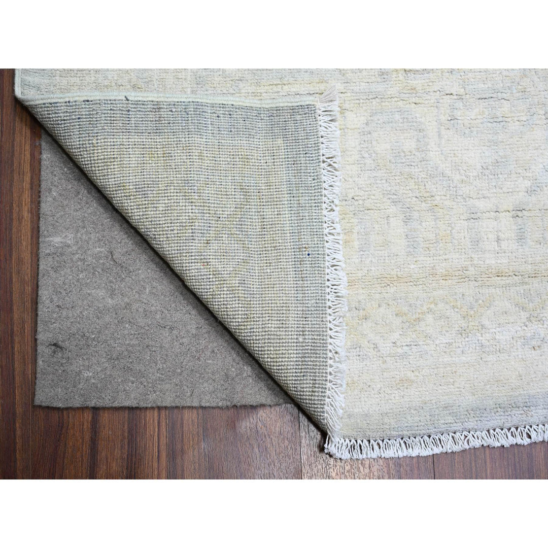 11'9" x 14'3" New Hand Knotted Grey Wool Rectangle Oriental Rug - MOA10273280