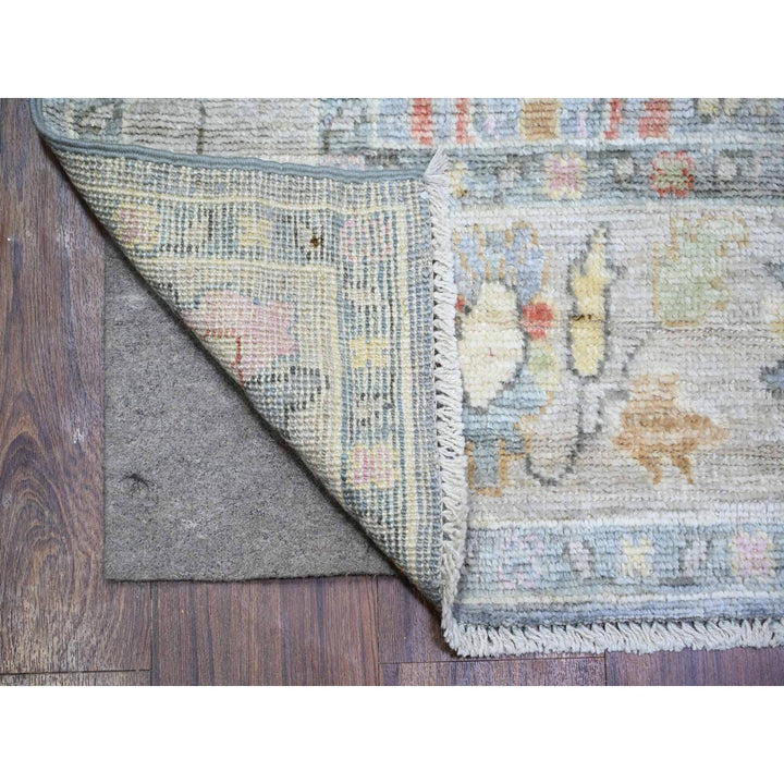 4'0" x 11'7" New Hand Knotted Grey Wool Runner Oriental Rug - MOA10273296