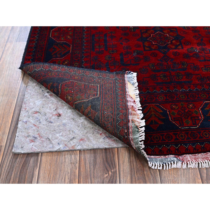 3'3" x 4'10" New Hand Knotted Red Wool Rectangle Oriental Rug - MOA102732