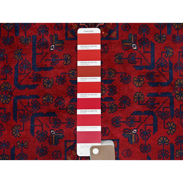 3'3" x 4'10" New Hand Knotted Red Wool Rectangle Oriental Rug - MOA102732