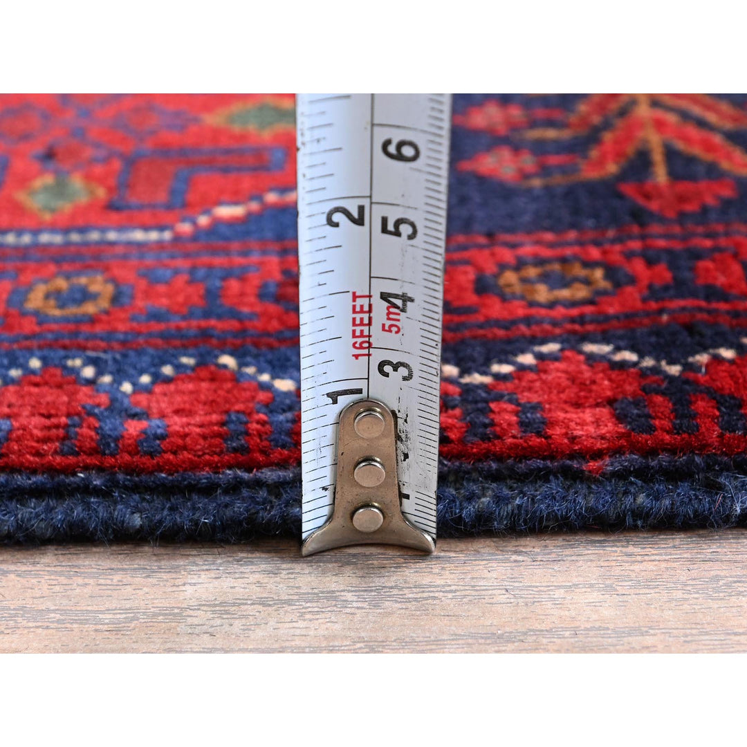 3'3" x 4'10" New Hand Knotted Red Wool Rectangle Oriental Rug - MOA102732