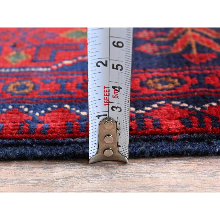 3'3" x 4'10" New Hand Knotted Red Wool Rectangle Oriental Rug - MOA102732