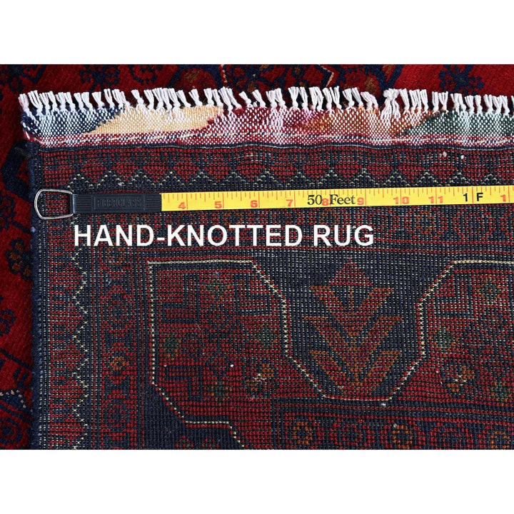3'3" x 4'10" New Hand Knotted Red Wool Rectangle Oriental Rug - MOA102732