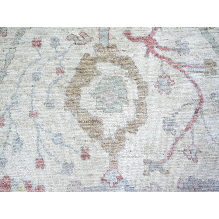 8'10" x 11'8" New Hand Knotted Ivory Wool Rectangle Oriental Rug - MOA10273360