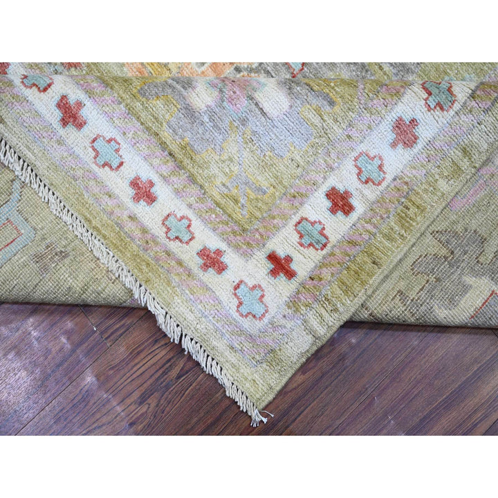 12'0" x 12'1" New Hand Knotted Green Wool Square Oriental Rug - MOA10273386