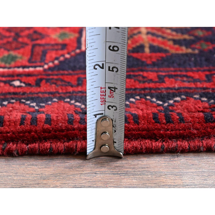 3'5" x 5'1" New Hand Knotted Red Wool Rectangle Oriental Rug - MOA102733