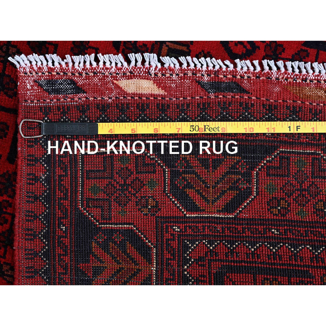 3'5" x 5'1" New Hand Knotted Red Wool Rectangle Oriental Rug - MOA102733